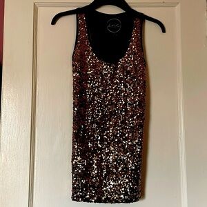 International Concepts gold sequin tank top. Small. New, with tags